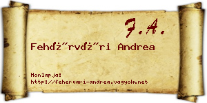 Fehérvári Andrea névjegykártya