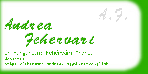 andrea fehervari business card